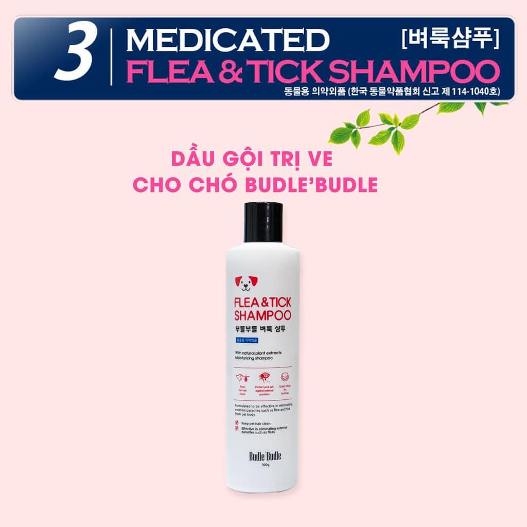 Sữa tắm trị ve rận cho chó Budle'Budle Flea & Tick Shampoo 300ml