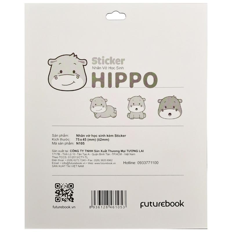 Nhãn Vở Học Sinh Hippo Kèm Sticker - futurebook N105 (16 Nhãn)