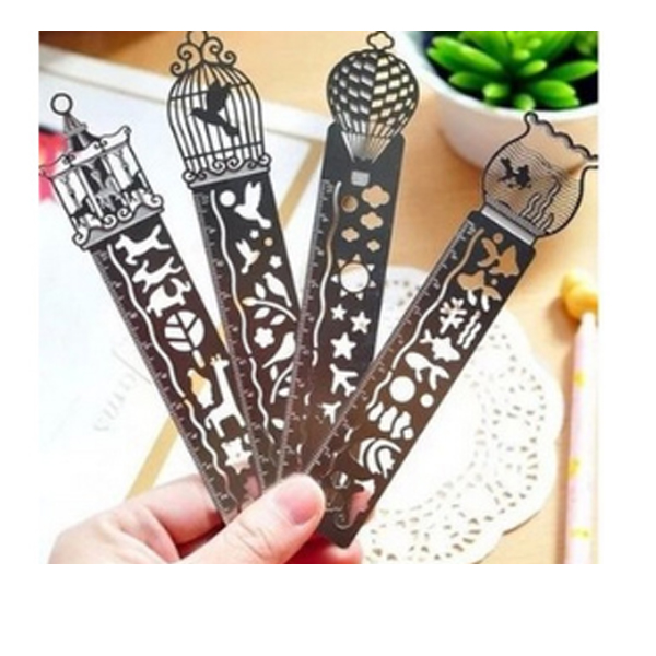 Bookmark đánh dấu trang thước kẻ và khuôn vẽ 3in1 dễ thương