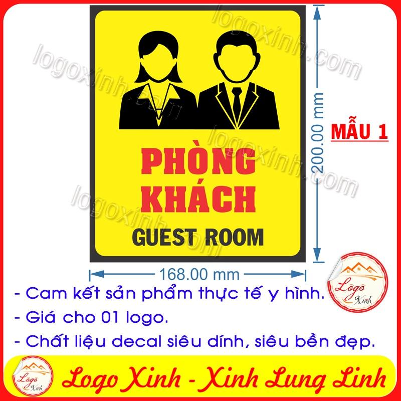 LOGO TEM STICKER BIẾN PHÒNG KHÁCH, GUEST ROOM, DÙNG CHO VĂN PHÒNG CÔNG TY, CƠ QUAN, NHÀ XƯỞNG...