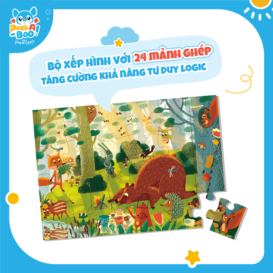Đồ Chơi Xếp Hình Và Tư Duy 4 Trong 1 Cho Bé PEEK A BOO PAB054