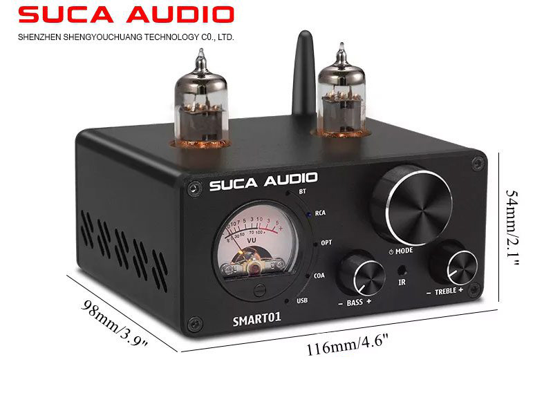 Amply Suca Audio Smart 01 -Tích hợp Giải mã âm thanh + Pre Đèn, công suất 100W/kênh - Hàng chính hãng