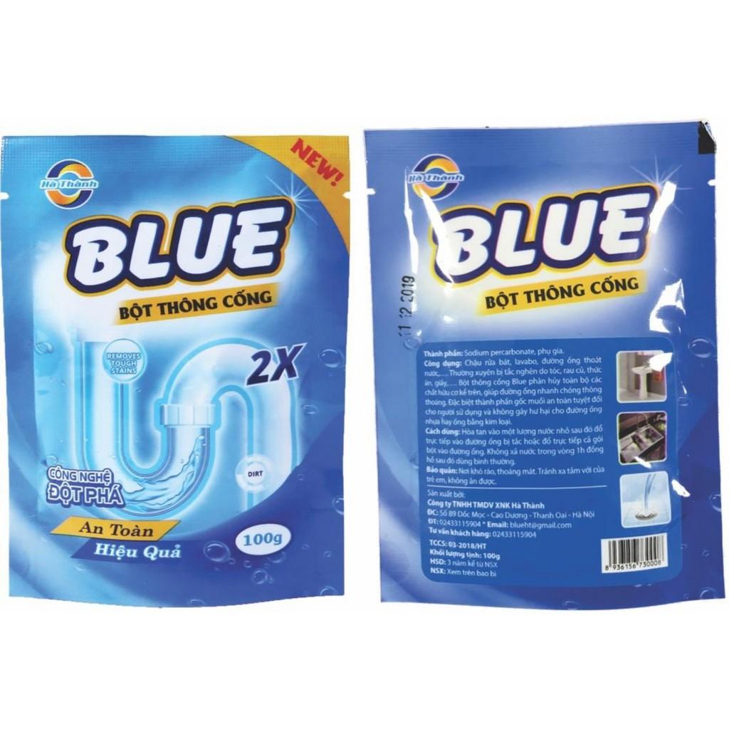 Bột thông cống, khử mùi, khử vi khuẩn Blue 100g