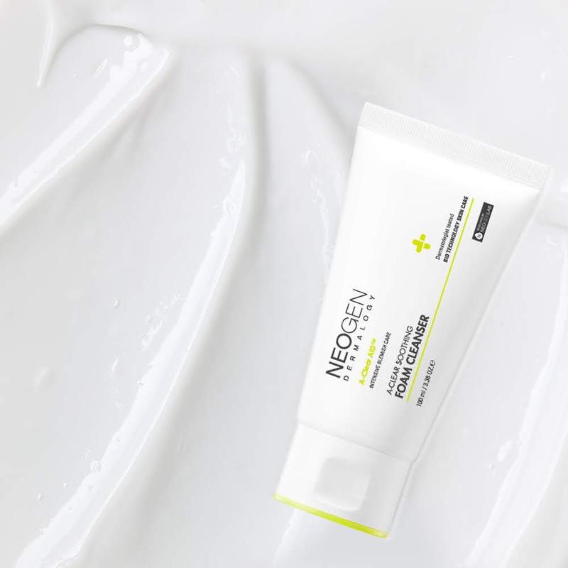 Sữa Rửa Mặt BHA Ngăn Ngừa Mụn và Giảm Nhờn Cho Da Neogen Dermalogy A-Clear Soothing Foam Cleanser 100ml + Tặng Kèm 1 Băng Đô Tai Mèo