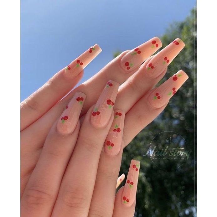 Sticker nails cherry - hình dán móng 3D