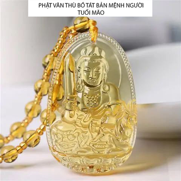 Chuỗi hạt dây chuyền vòng đeo cổ mặt phật bản mệnh người tuổi mão - Phật Văn Thù Bồ Tát - Mang lại bình an may mắn tài lộc sức khỏe