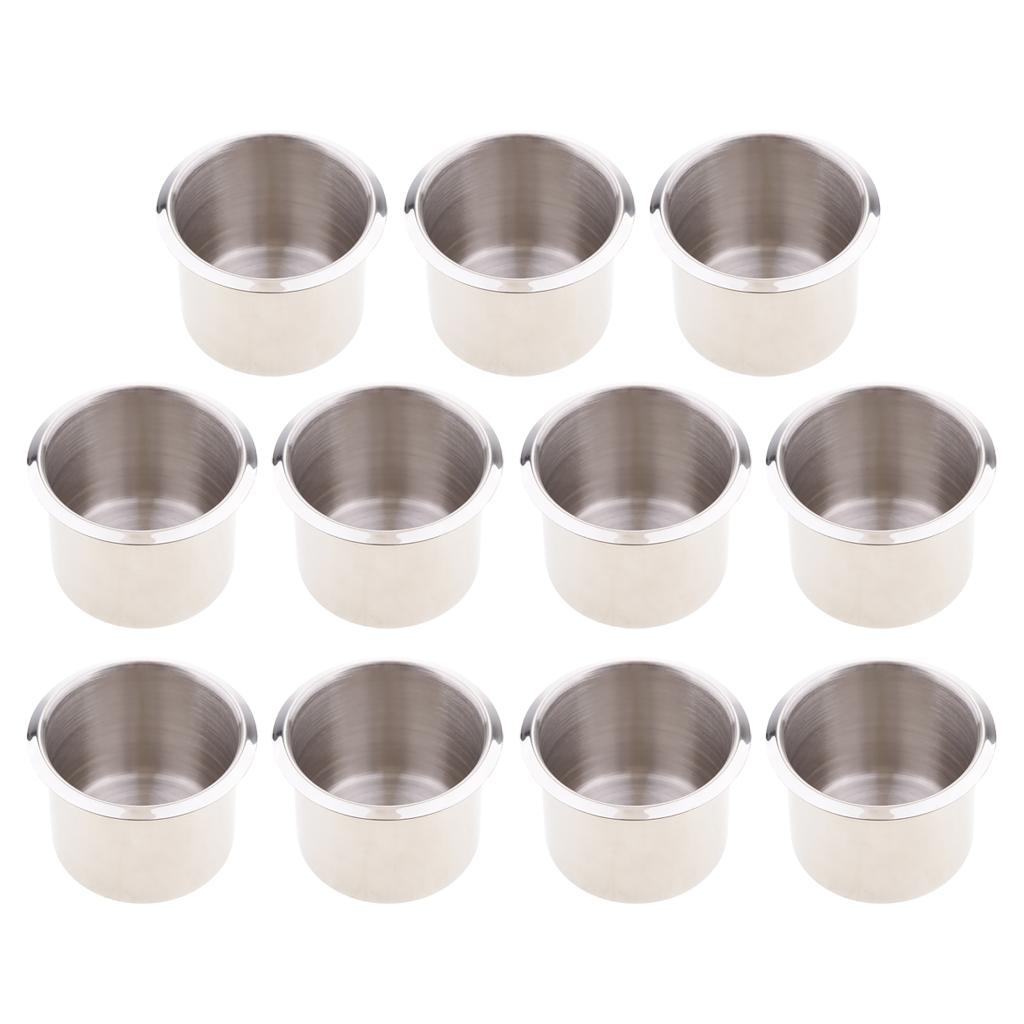 11x Stainless Steel Cup Drink Holders for Marine Boat Yacht RV Camper Truck