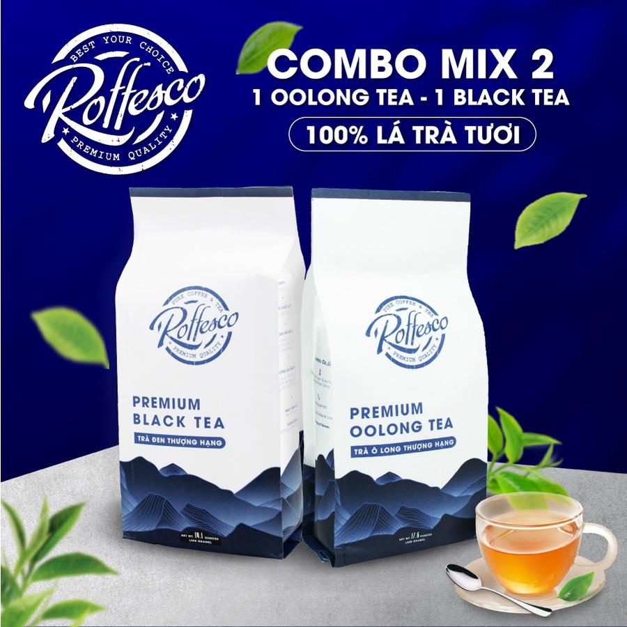 Combo 2 Trà Ô Long Và Trà Đen ROFFESCO PREMIUM OOLONG & BLACK TEA Thượng Hạng Túi 500g