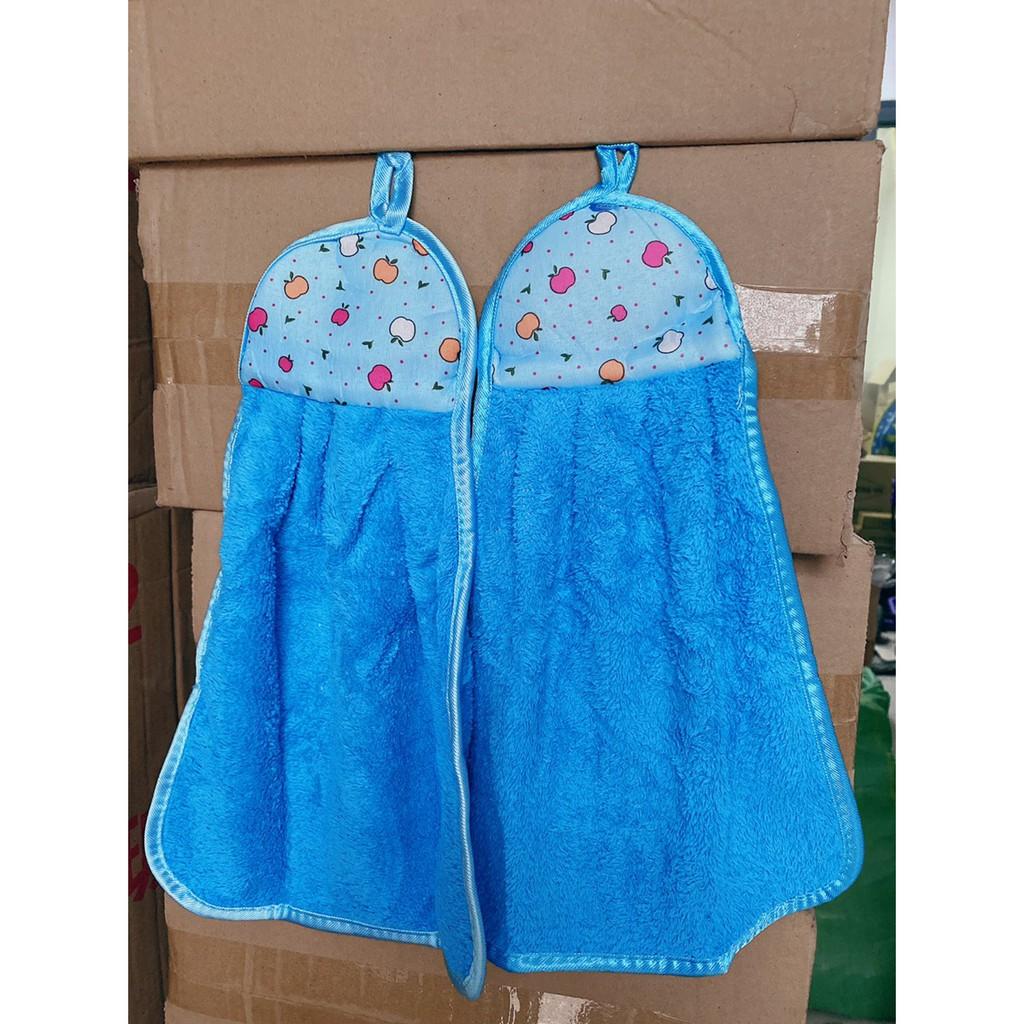 Mẫu Mới - Khăn Lau Tay Nhà Bếp Siêu Mền Có Móc Treo Tiện Lợi