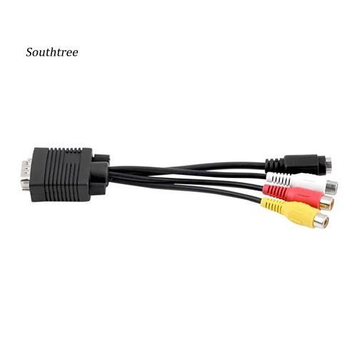 Cáp Chuyển Đổi Vga Sang Video Tv Out S-Video Av Và 3 Rca Female