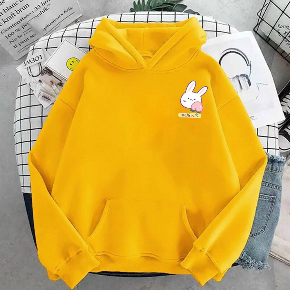 Áo hoodie nam nữ in hình Thỏ dễ thương, chất nỉ dày dặn, nón 2 lớp, thích hợp làm áo cặp