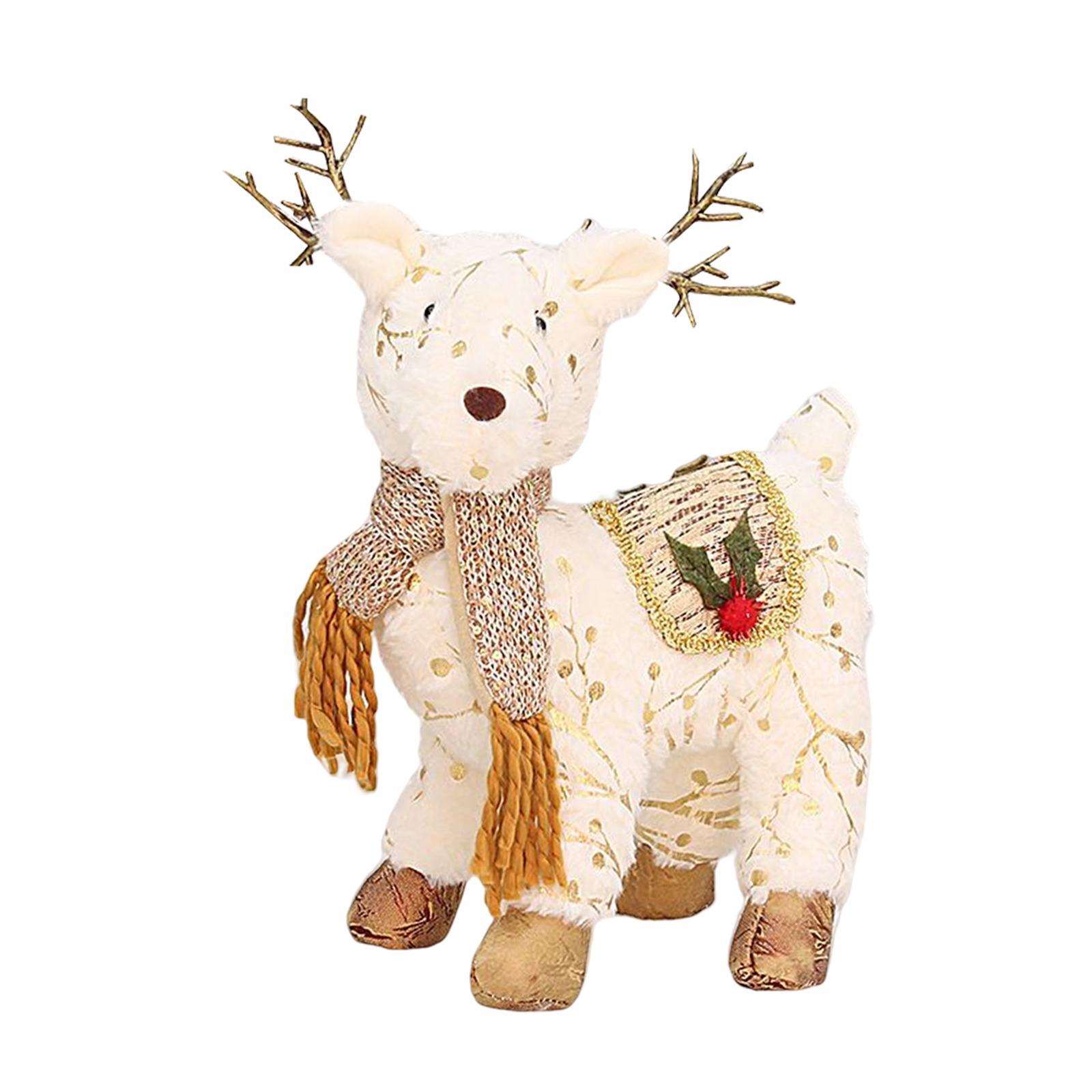 3Pcs Christmas Reindeer Stuffed Animal Creative Plush Elk Office Home Decor