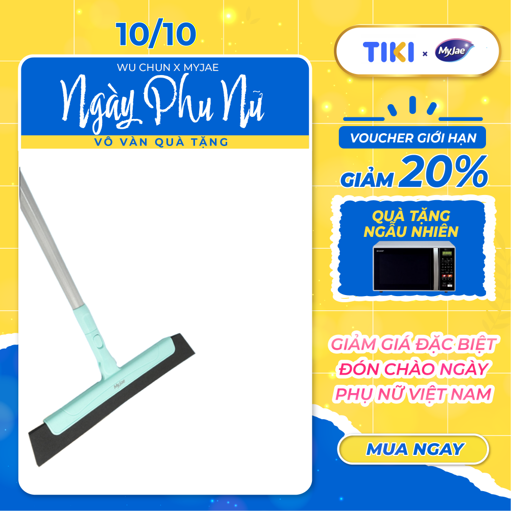 Cây Gạt Nước EVA Đa Năng MyJae Xoay 180 Độ, Chổi Quét Nhà Chống Dính Có Thể Thu Gọn