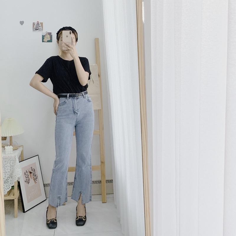 Quần jean xẻ gấu
