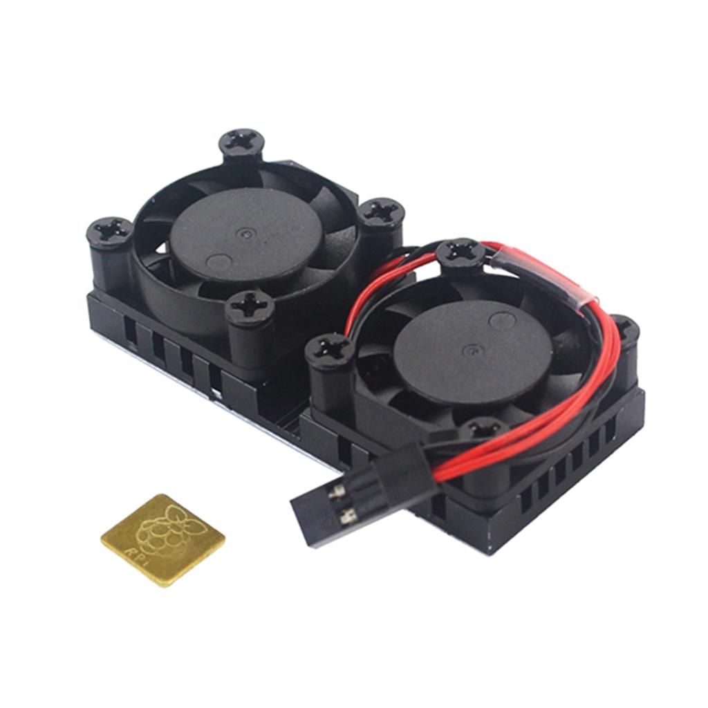 5V 0.3A Fan Cooling System Module with Heatsink for Raspberry Pi 3B/2B/B+, Dual Fan Cooler Fan
