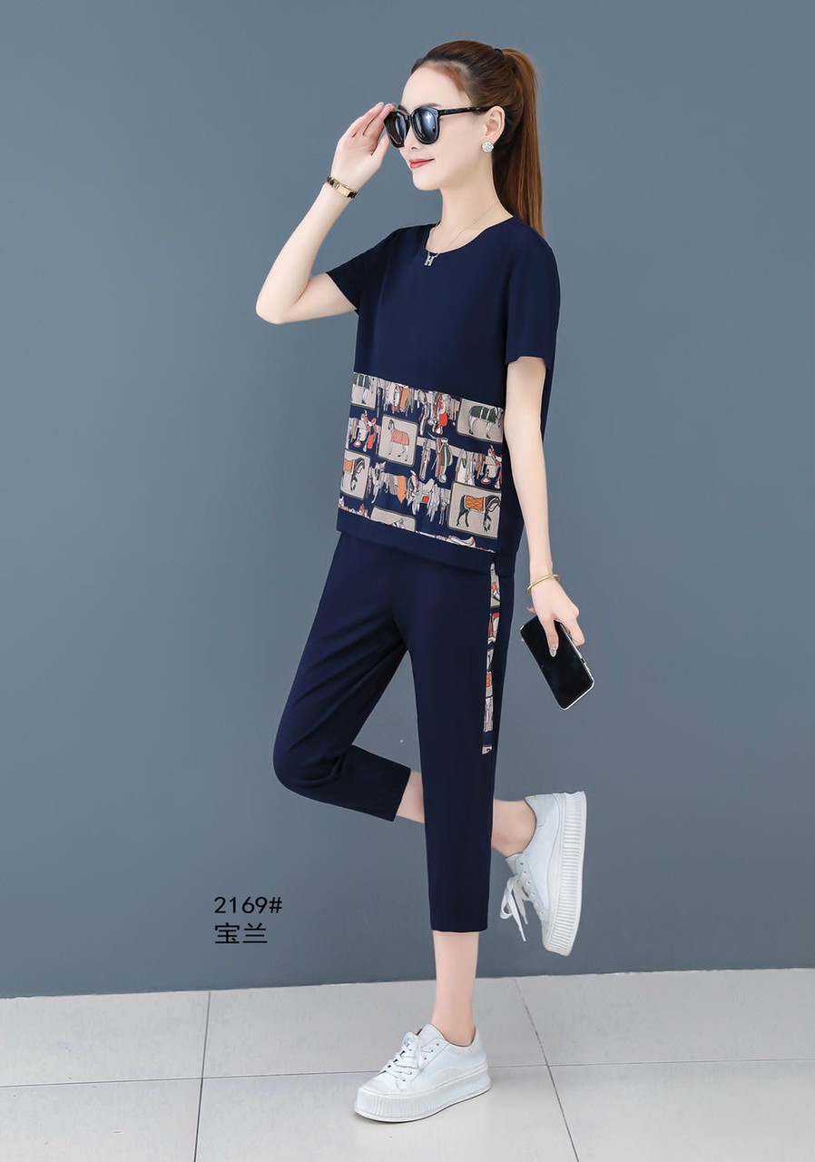 Đồ bộ lửng Quảng Châu cao cấp: Bộ mặc nhà chất chất vải COTTON 100% tự nhiên thông thoáng ngày hè