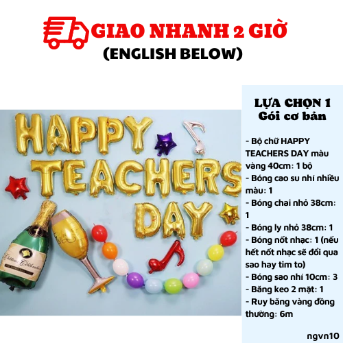 Bộ bong bóng trang trí 20/11 màu vàng ngvn10