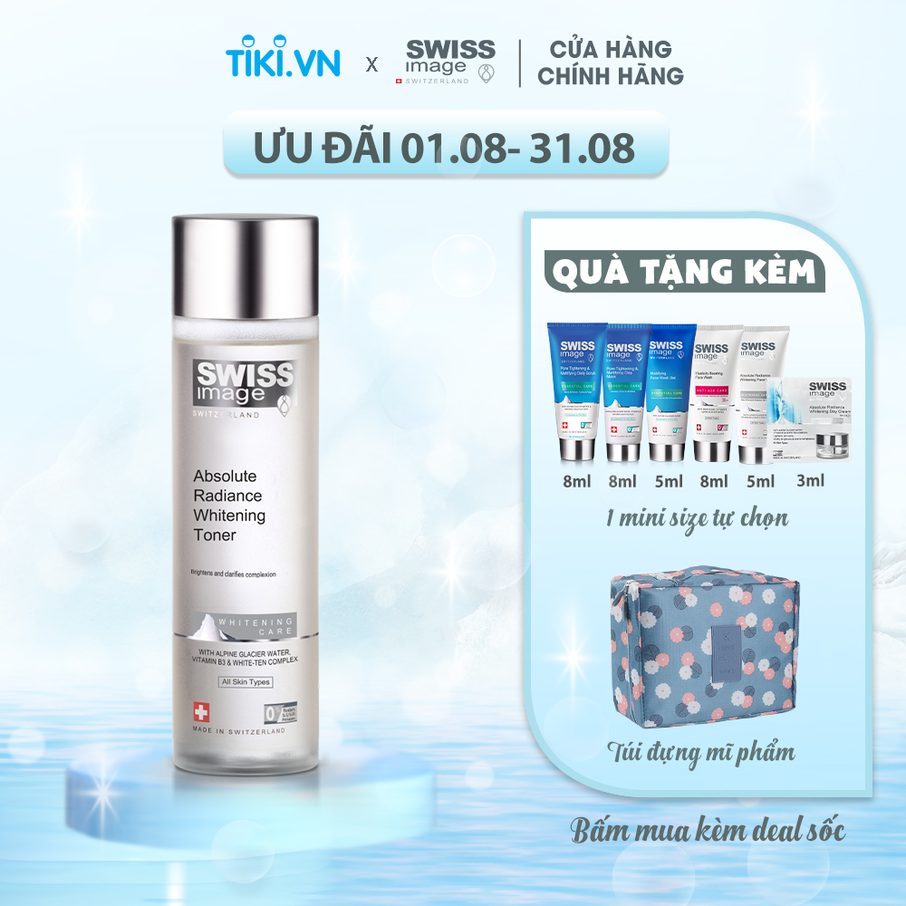 Nước hoa hồng dưỡng trắng cho mọi loại da Swiss Image Absolute Radiance Whitening Toner 200ml