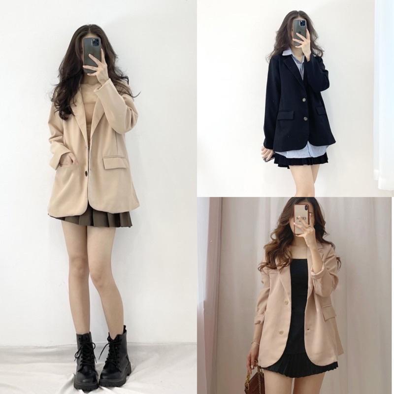 Ao vest nữ hàn quốc dáng xuông chất cao cấp 4 màu sang chảnh