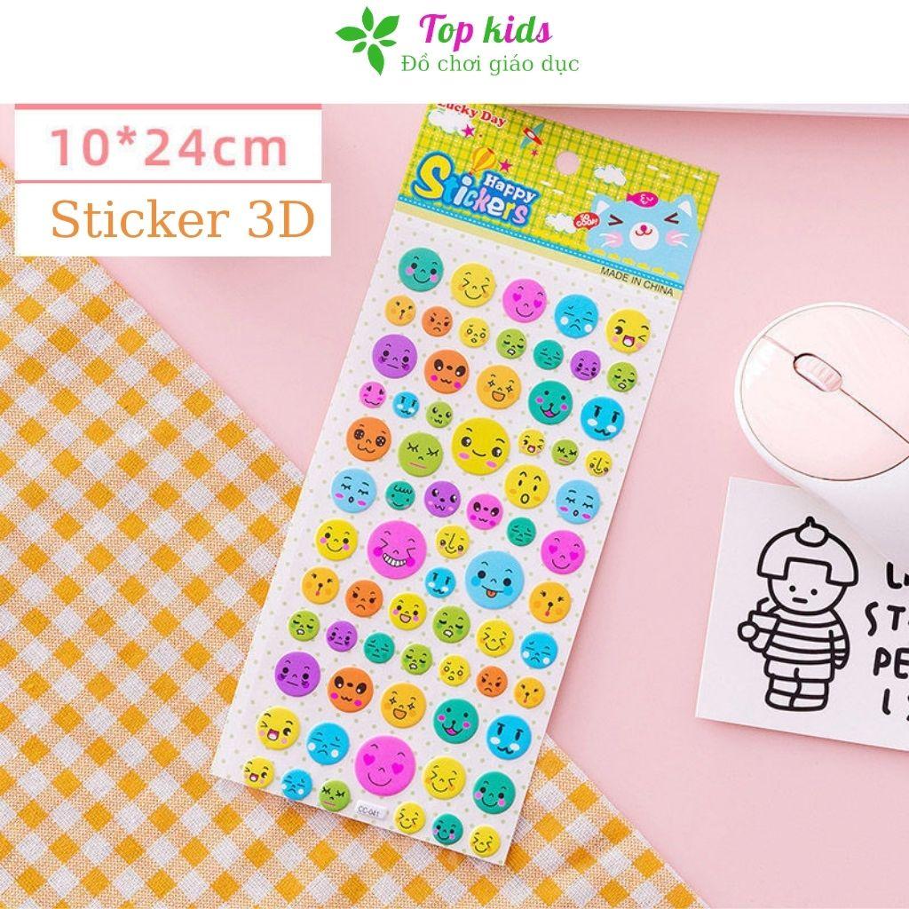 Sticker cute hình dán dễ thương nổi 3D kích thước 24 x10cm nhiều mẫu đa dạng cho bé trai bé gái - TOPKIDS