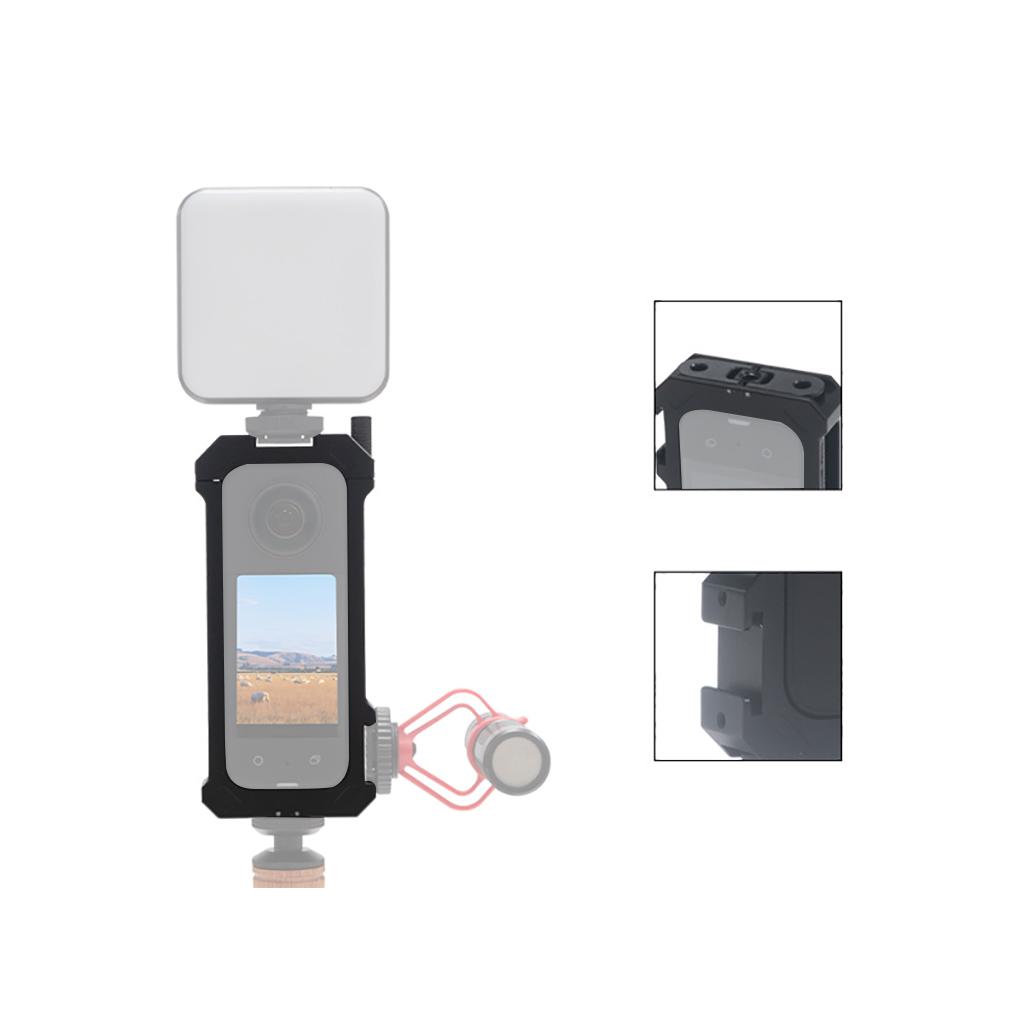 Trường hợp khung mở rộng kim loại cho Insta360 X3 Panoramic Action Camera Khung nhà vỏ bảo vệ với giày lạnh 1/4 "