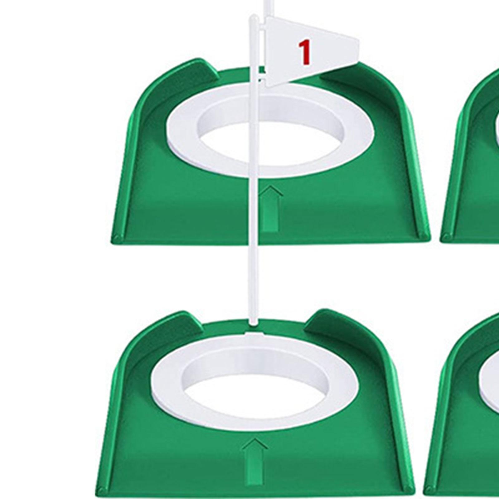 9Pcs Golf Putting Cup and Flag, Golf Practice Cup Supplies Trainer Aid All Direction Putt Training Hole Putt Training Aid for Indoor Golfing
