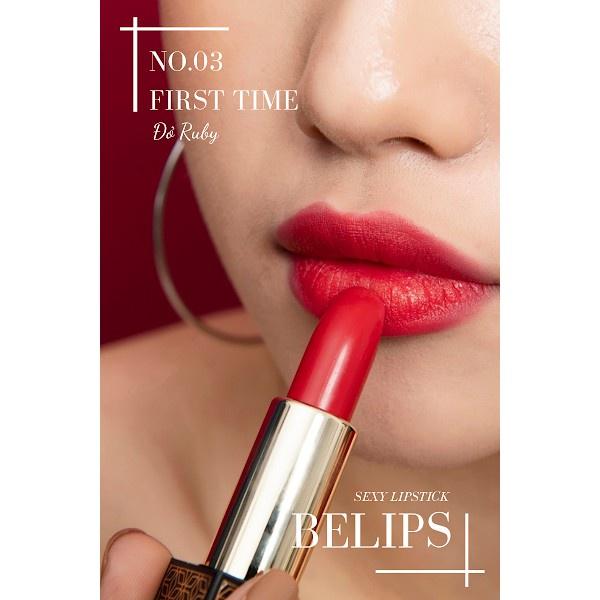 Son thỏi lì màu Đỏ Ruby First Time Belips Sexy Lipstick (3,7G)