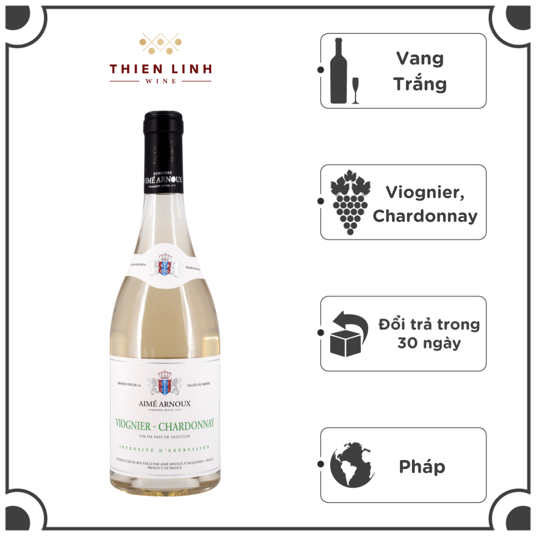 Rượu Vang Trắng Pháp Aime Arnoux Viognier Chardonnay 2019