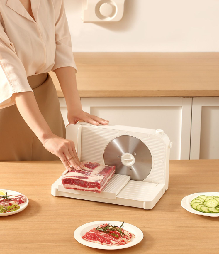 Máy cắt thịt đông lạnh xếp gọn tiện lợi Folding Electric Meat Cutter 150W