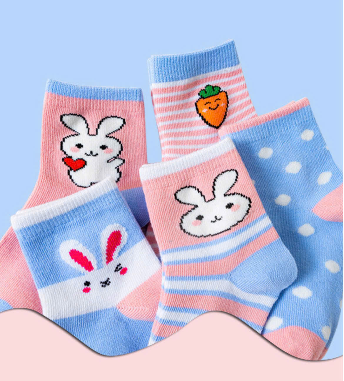 SET 5 ĐÔI TẤT VỚ 37 DỄ THƯƠNG TỪ 1-12 TUỔI DÀNH CHO BÉ GÁI