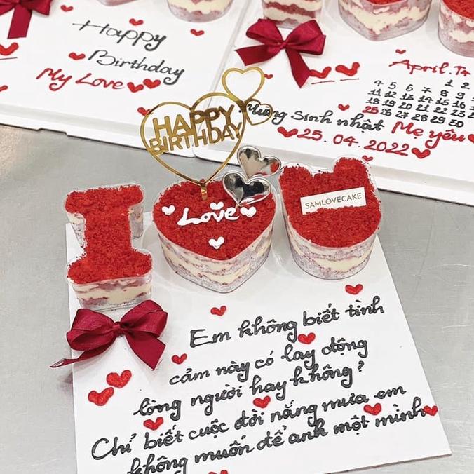 5 Bộ - Set Chữ I ️ U Đựng Bánh Lạnh - Tiramisu - Mousse - Panna Cotta - Tặng Quà Valentine