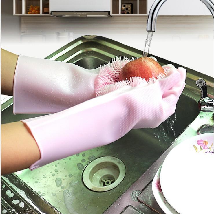 Combo 2 Găng tay rửa chén bát Silicon mềm mại