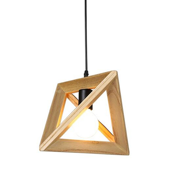 Đèn thả gỗ tam giác đa chiều sơn bóng Goldseee kèm bóng LED