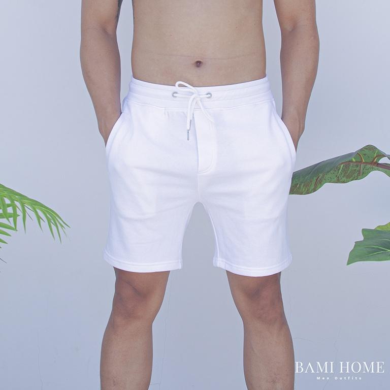 Quần short nỉ cao cấp BAMI HOME phong cách unisex, quần có lai và dây rút dễ phối đồ QSN- 006