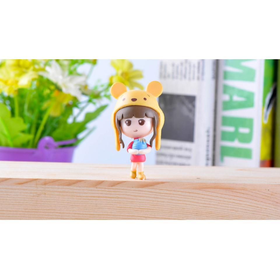 Combo 04 bé cute đội mũ gấu Pooh, Stitch, Totoro và Pikachu