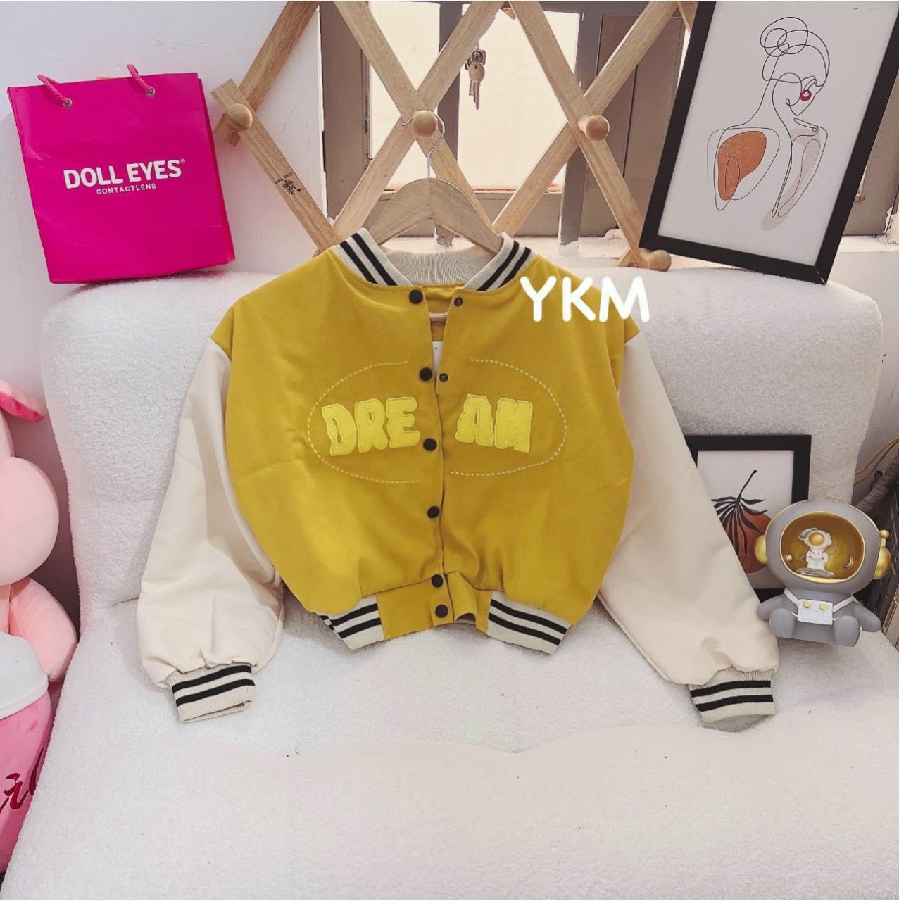 Áo Khoác Croptop Lửng Da Lộn DREAM Kiểu Bomber Có Túi Trong 2 Lớp Ló Dù - TEEN ĐẸP - Phong Cách Hàn Quốc