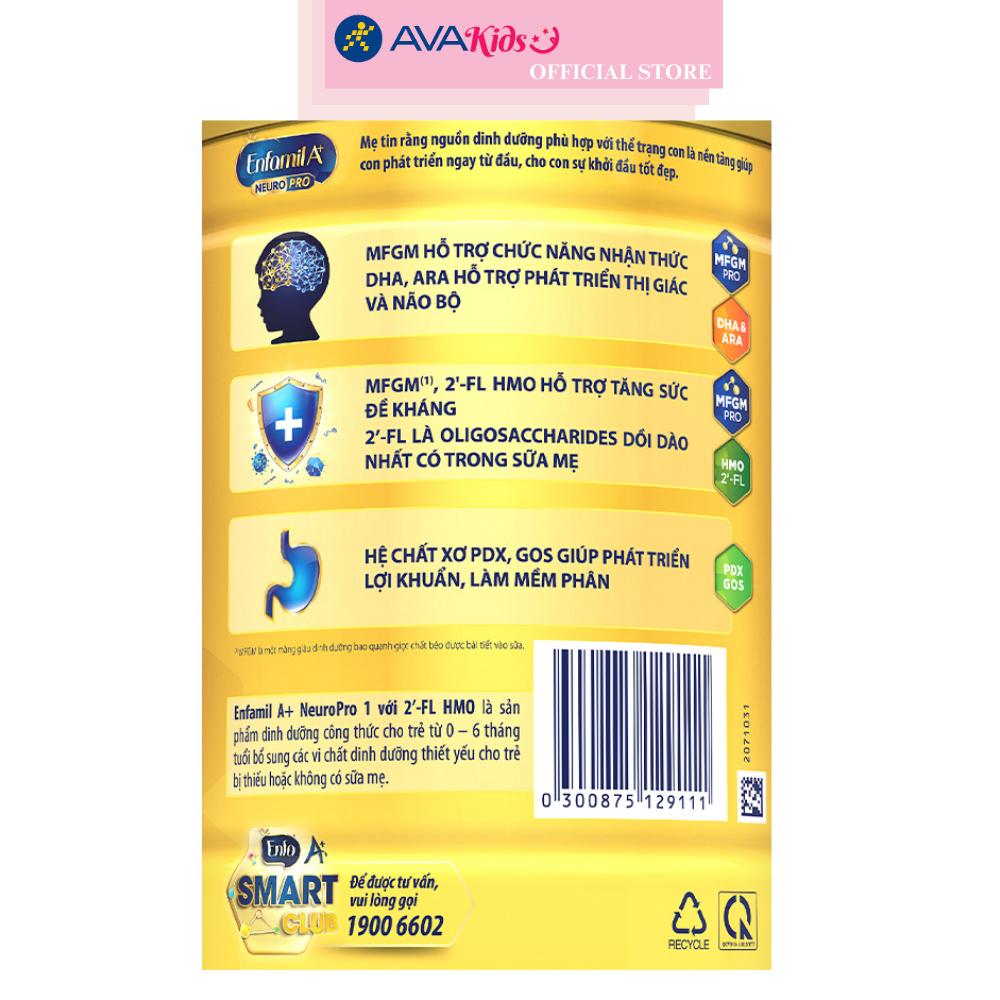 Sữa bột Enfamil A+ Neuropro số 1 830g (0 - 6 tháng) - Hàng Chính Hãng