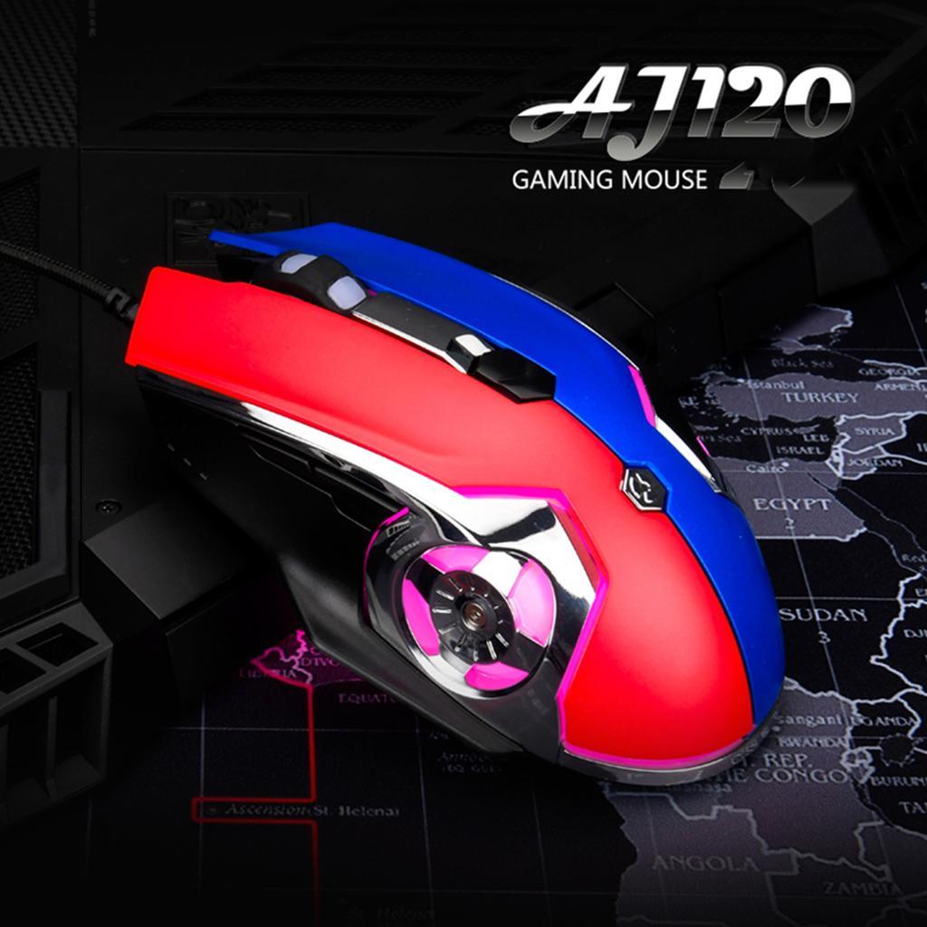 USB Gaming Mouse Backlit Optical 3200DPI for Windows  Laptop - Red