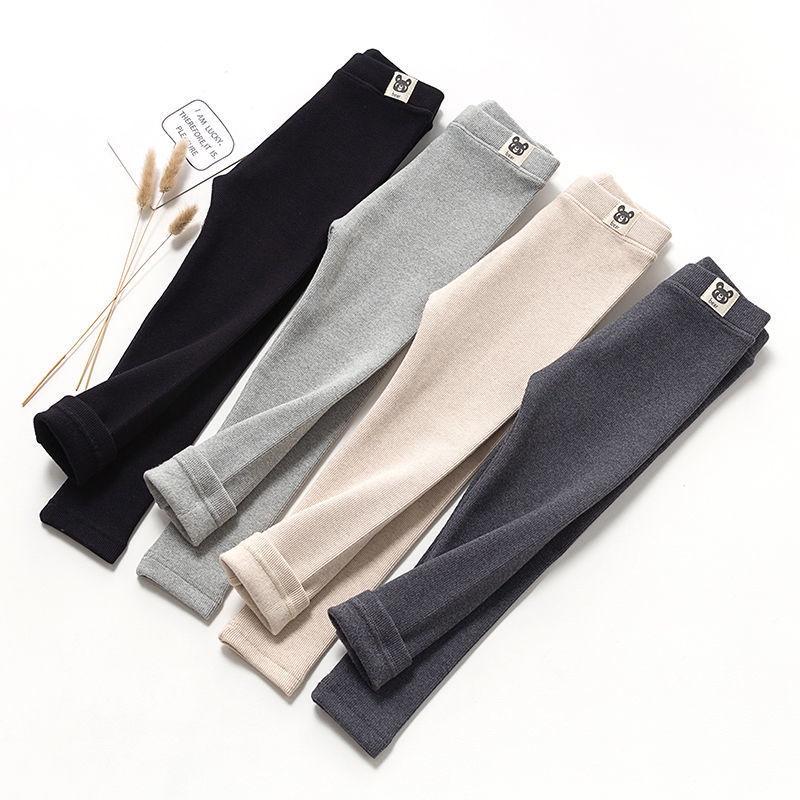 Quần dài - quần legging thun tăm cho bé gái trơn màu mềm và ấm size 100 - 150 (2 - 7 tuổi)