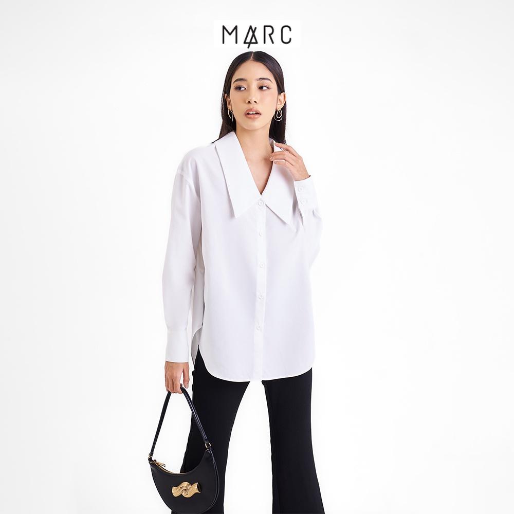 Áo kiểu sơ mi form rộng nữ MARC FASHION phối lá cổ CBLH093322