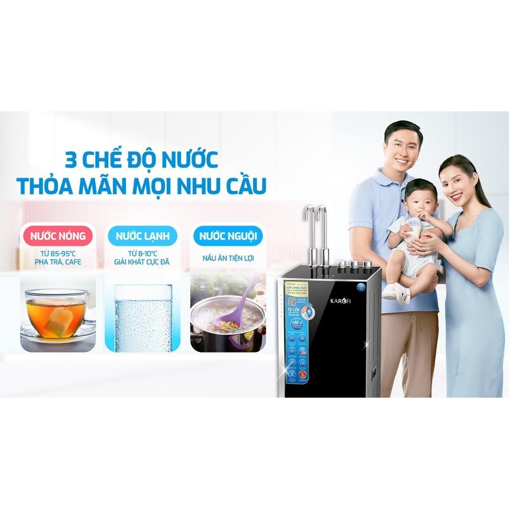 Máy lọc nước Nóng lạnh 12 lõi KAROFI KAD-M85 - 2 lõi Gấp 4 Hydro-Ion Kiềm, Lạnh Block Zitek 4.2, Aiotec - Hàng Chính Hãng