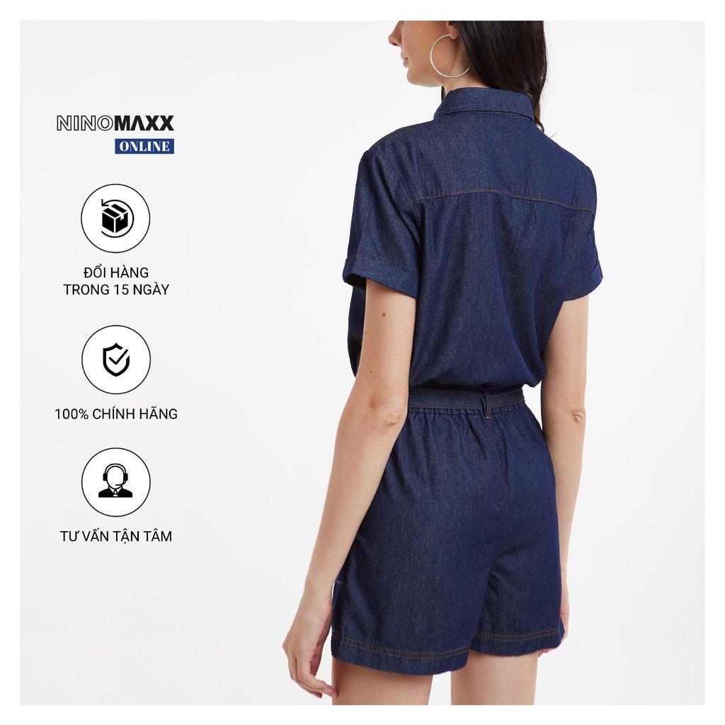 Ninomaxx Jumsuit nữ kèm đai thắt eo màu xanh đen 2008027