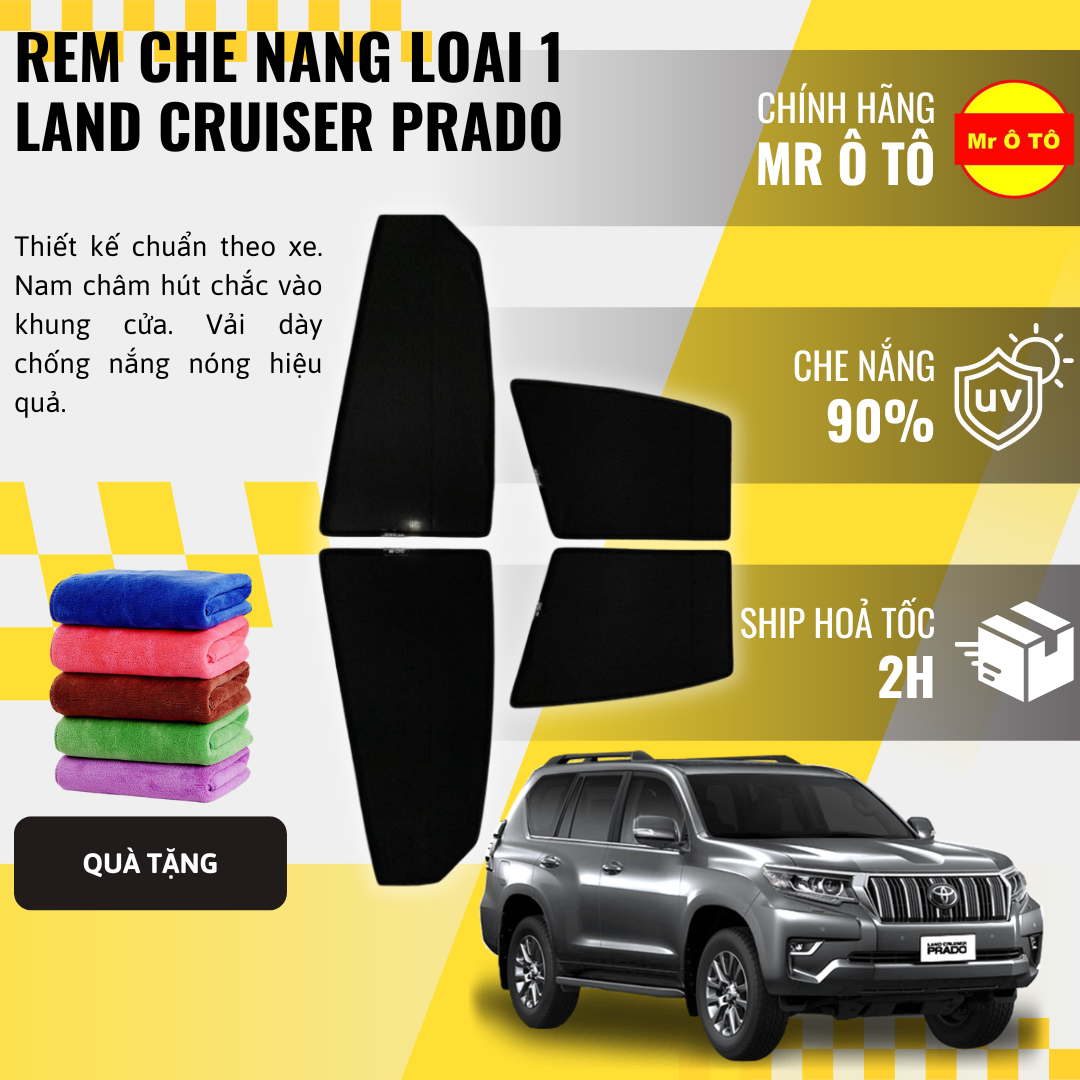 Rèm Che Nắng Xe Toyota LAND CRUISER PRADO Loại 1 Mr Ô TÔ Bảo Hành 24 tháng Cam Kết Chuẩn Khít Theo Xe