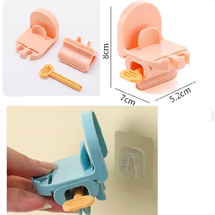 Kệ Để Bàn Chải Và Cốc Đánh Răng Kèm Đồ Nặn Kem Đánh Răng Nhỏ Gọn Dán Tường Tiện Lợi