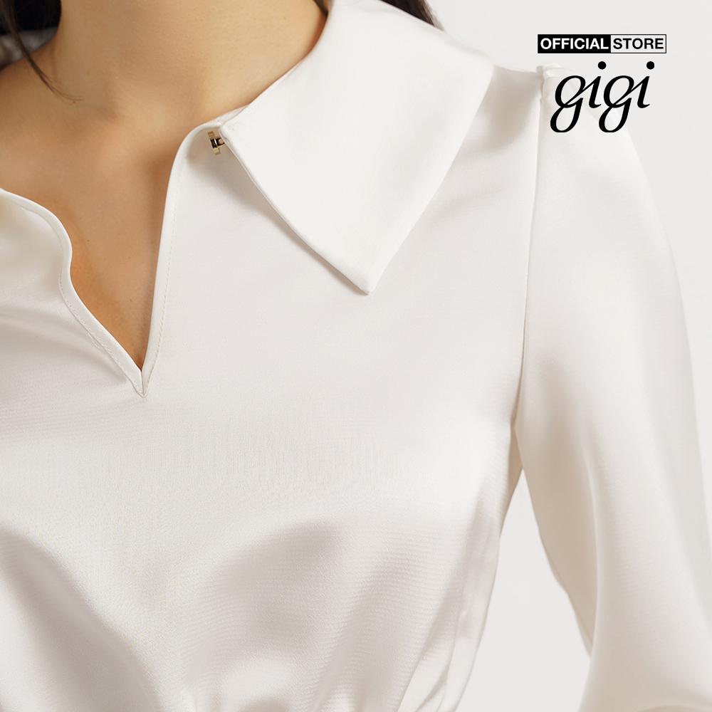 GIGI - Áo croptop nữ cổ bẻ tay dài hiện đại G1106T221278