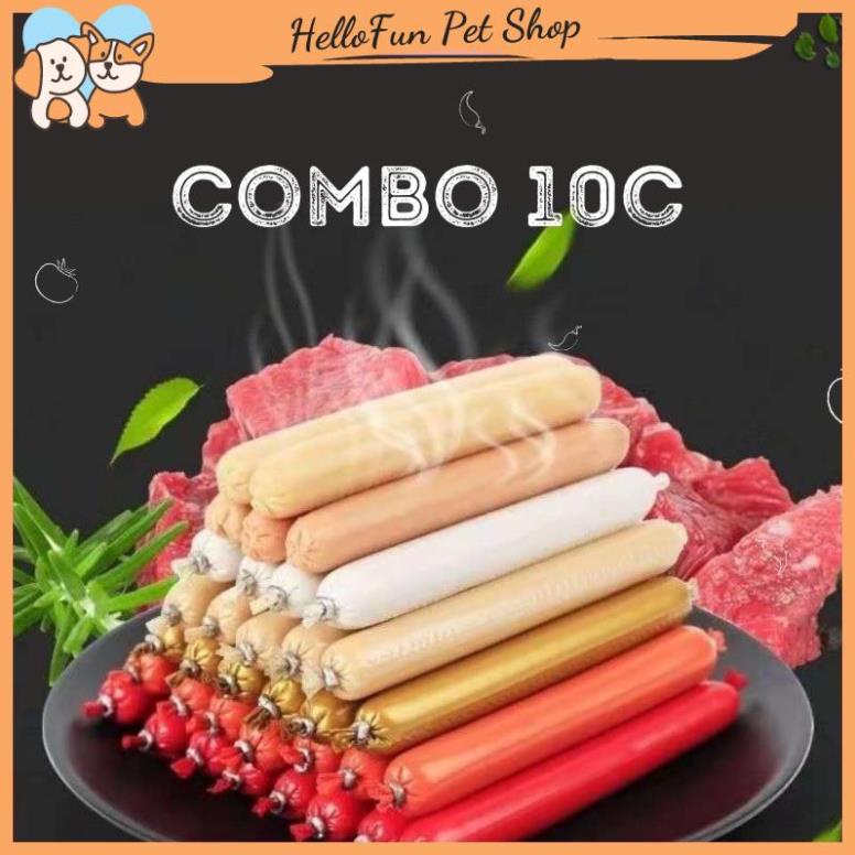 Combo 10 chiếc xúc xích cho chó mèo bổ sung dinh dưỡng