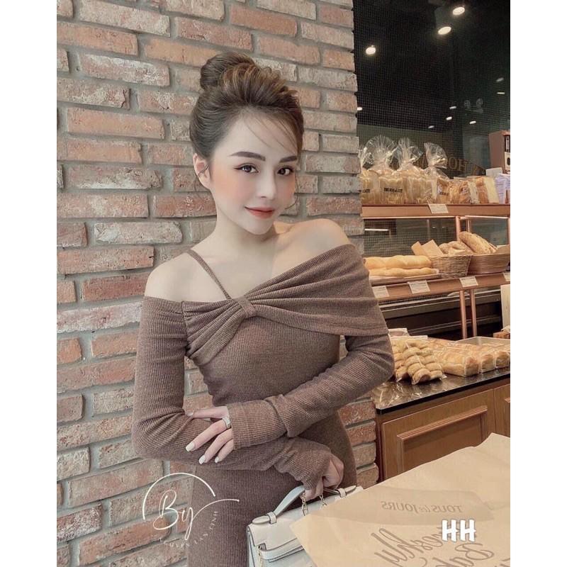 Đầm body vai nơ