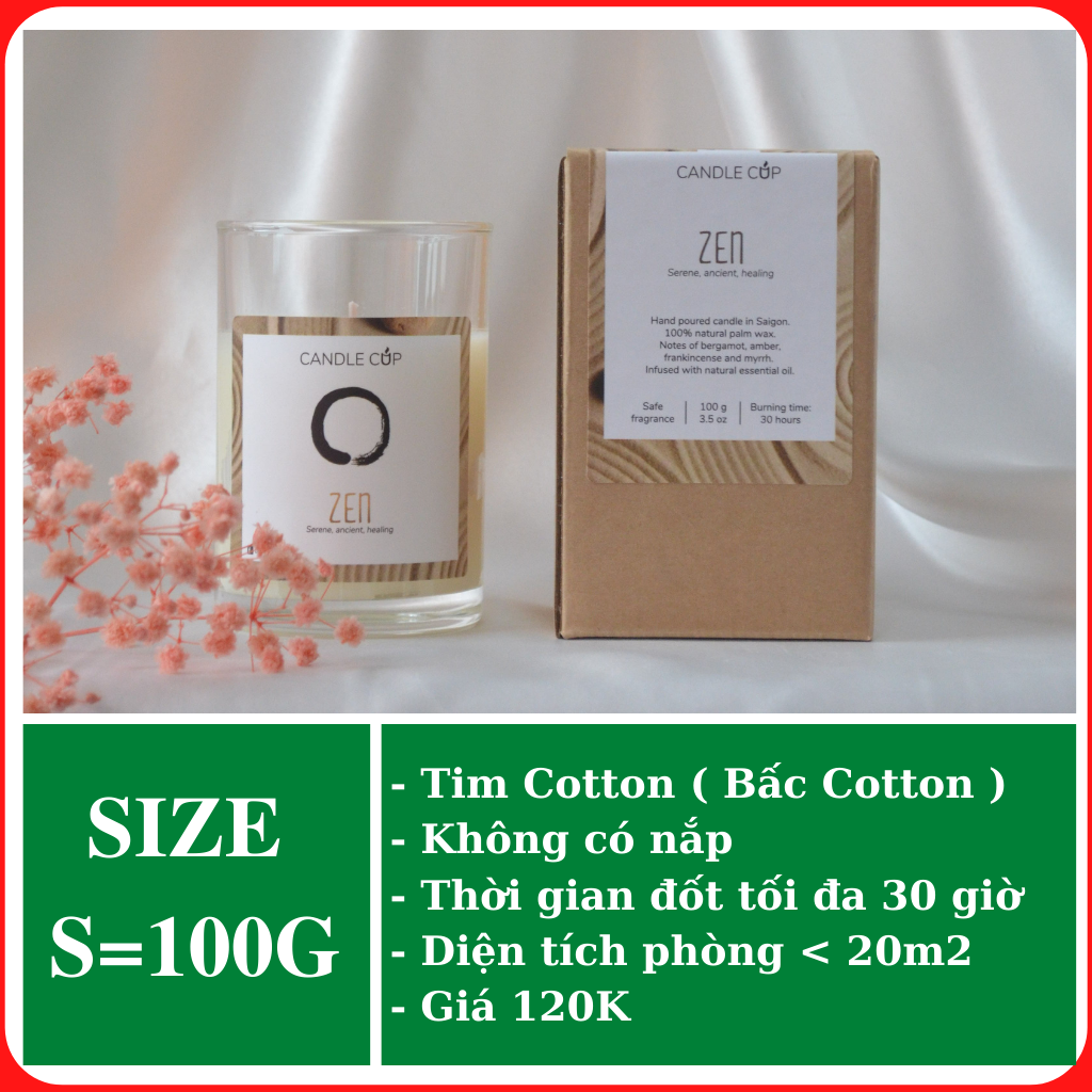 Nến thơm AGAYA (Candle Cup) mùi ZEN - Nến thơm tinh dầu thiên nhiên mùi hương của ký ức tươi đẹp tuổi thơNến thơm AGAYA