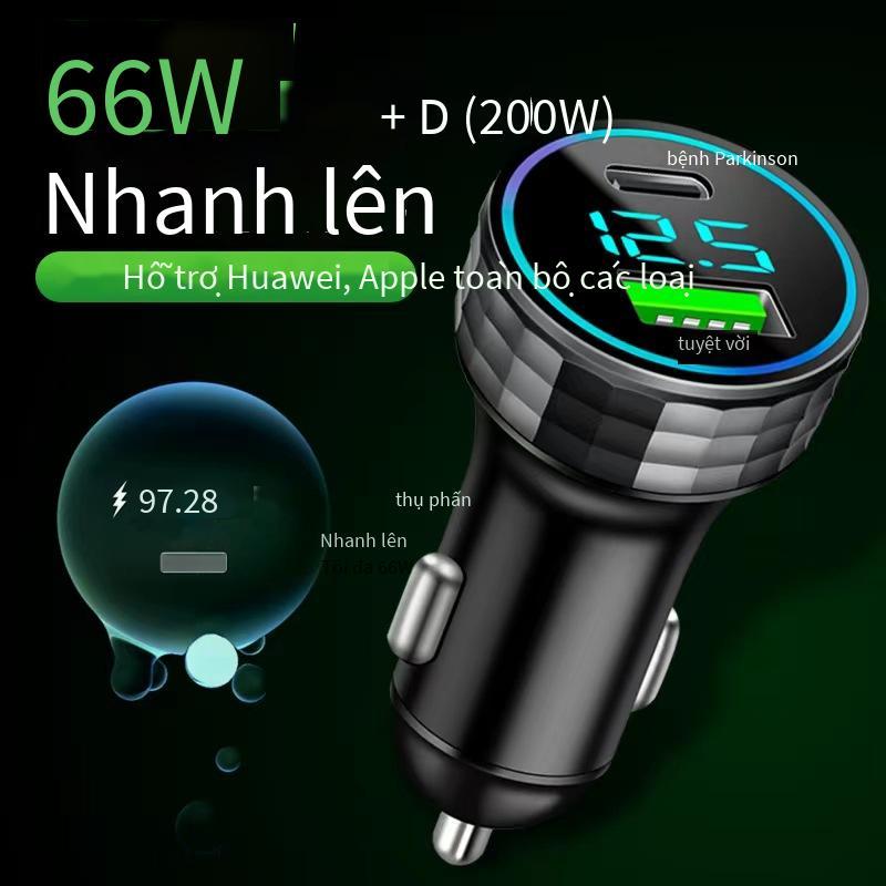 Bộ sạc xe hơi màn hình kỹ thuật số PD20W mới thuận lợi nhất 40W66W sạc siêu nhanh bộ sạc xe hơi kép usb QC3.0 bộ sạc xe hơi bằng kim loại