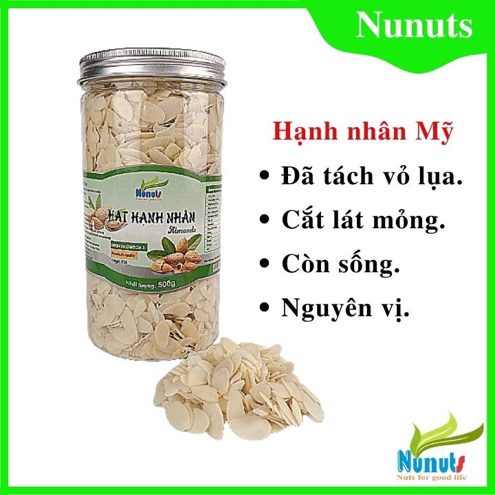 Hạnh nhân cắt lát mỏng Mỹ, dùng làm bánh Nunuts ( có nhiều lựa chọn